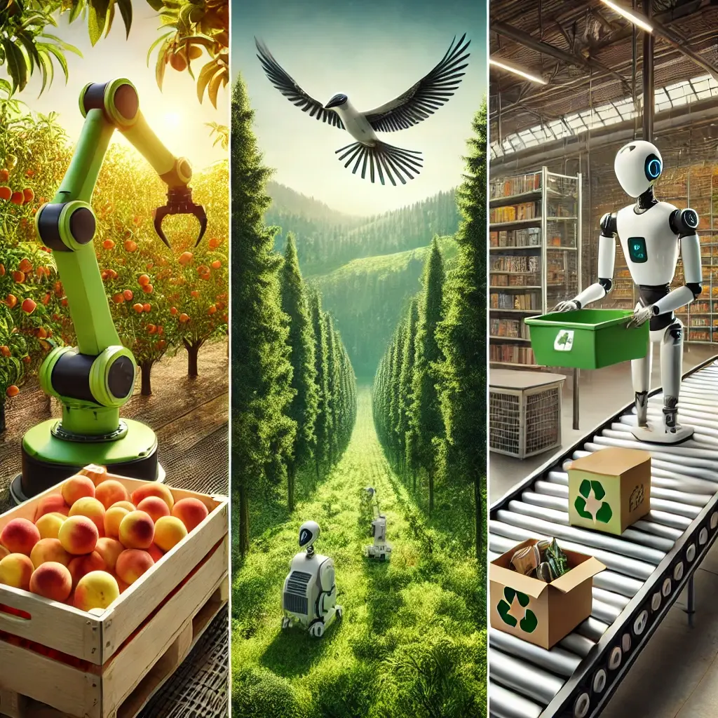 Robots Take Flight, Harvest with Care, and Tackle Recycling Challenges